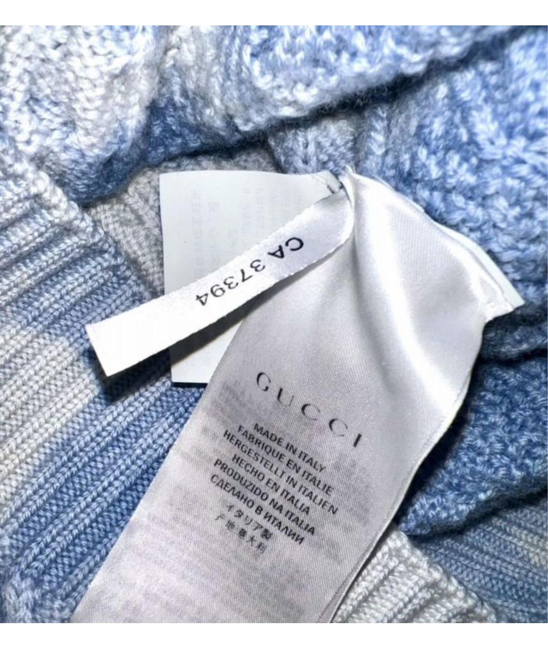 GUCCI Голубой шерстяной джемпер / свитер, фото 6