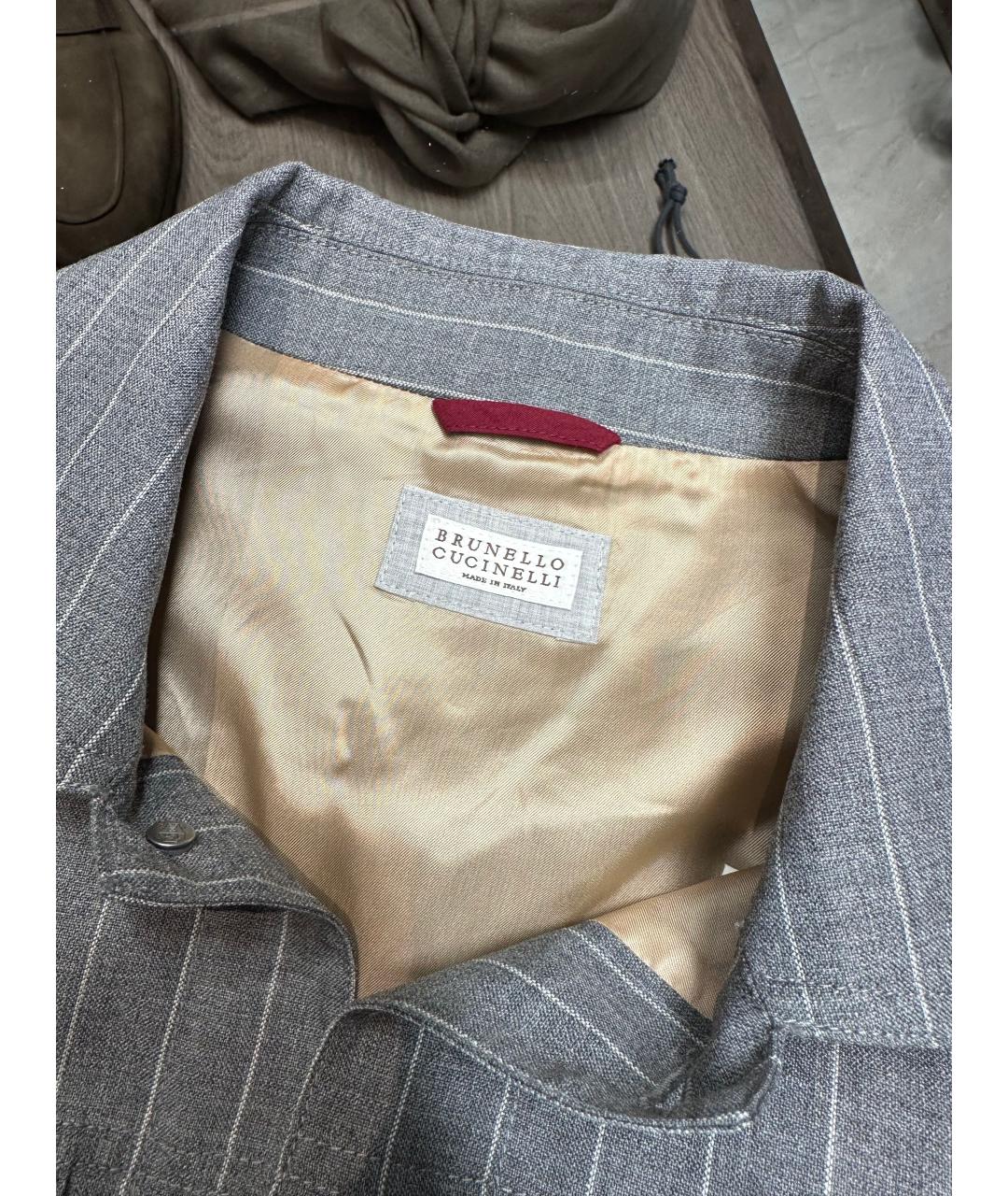 BRUNELLO CUCINELLI Серая кашемировая куртка, фото 3