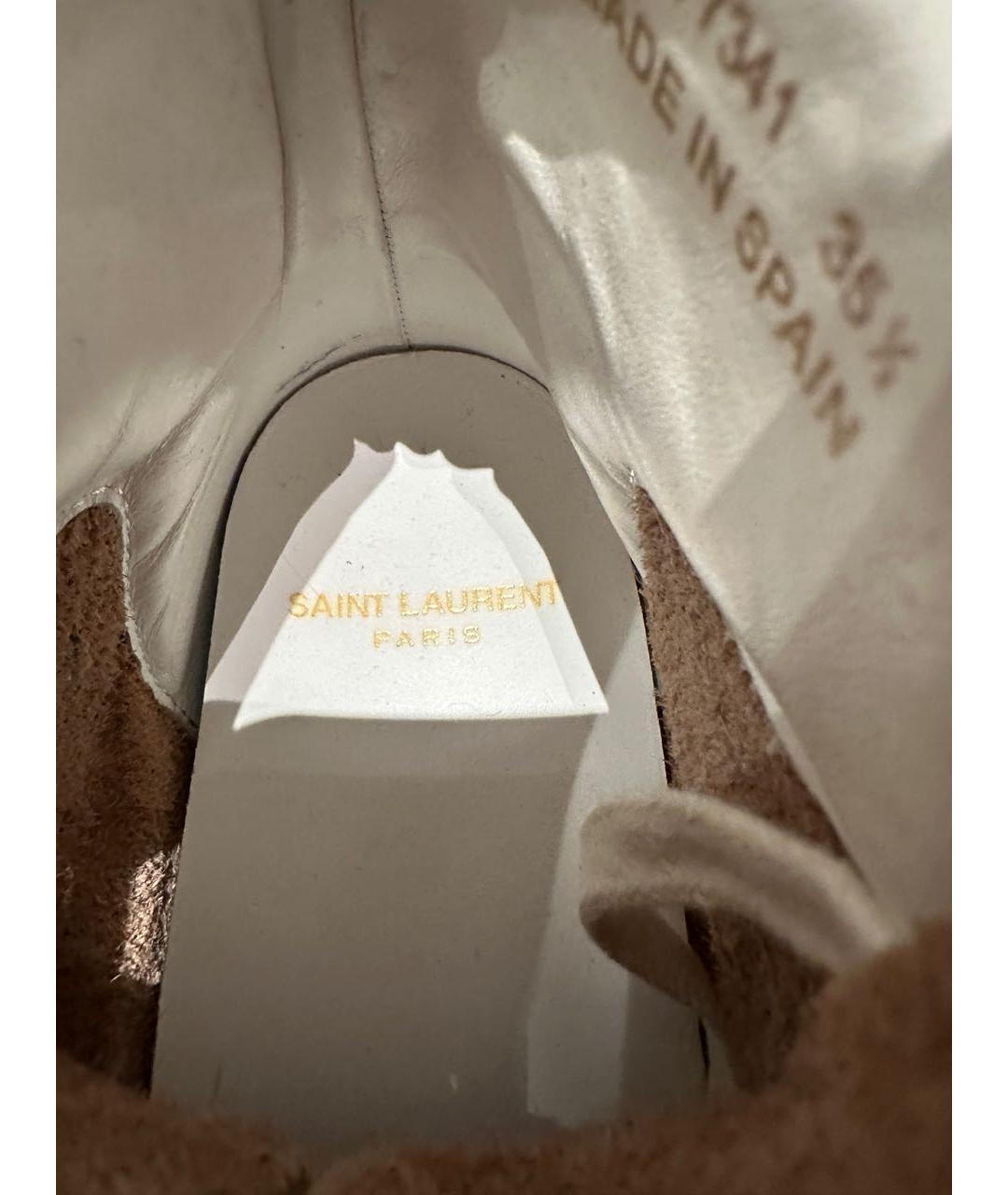 SAINT LAURENT Серебряные кожаные кеды, фото 7