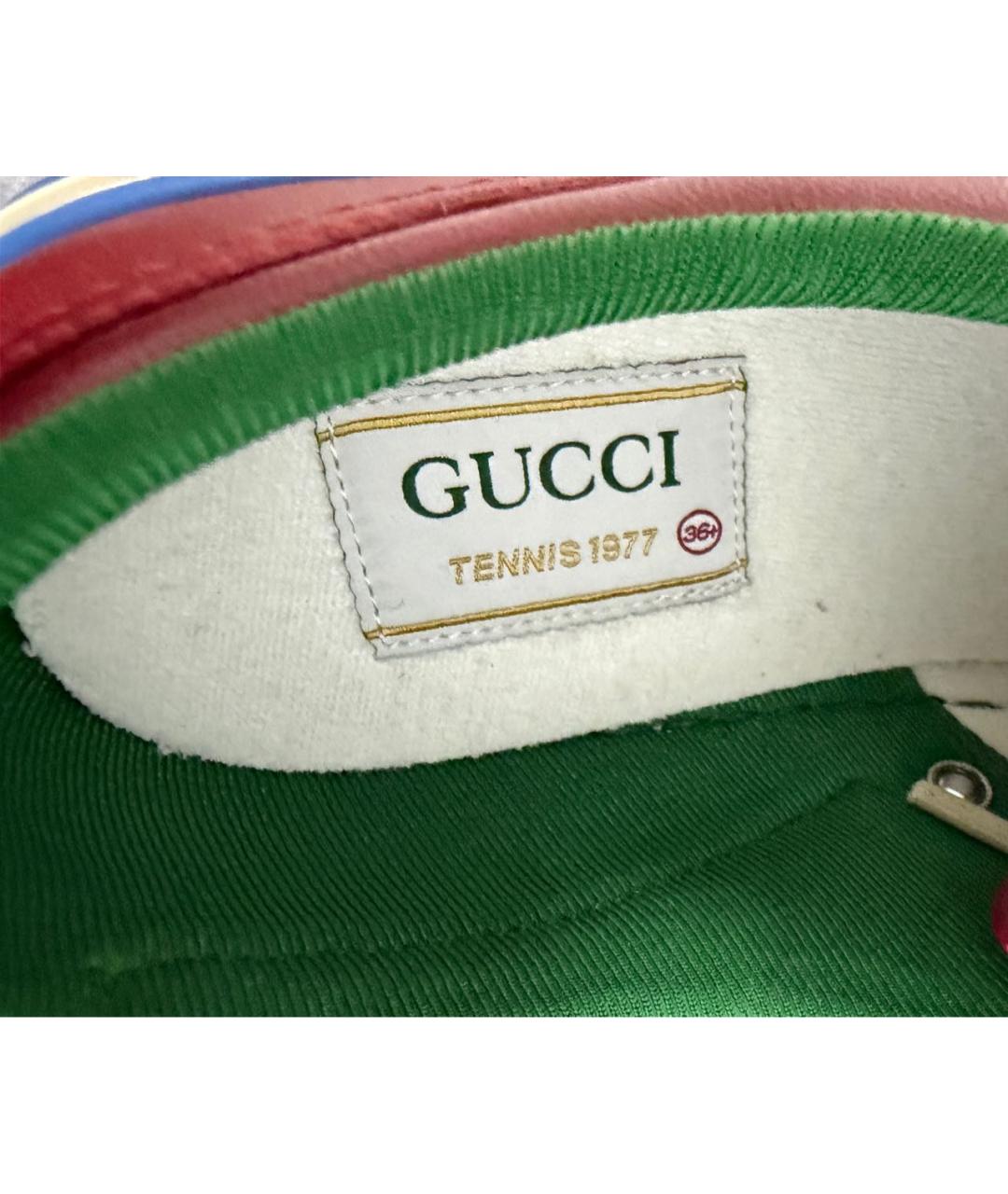 GUCCI Красные кожаные кеды, фото 4