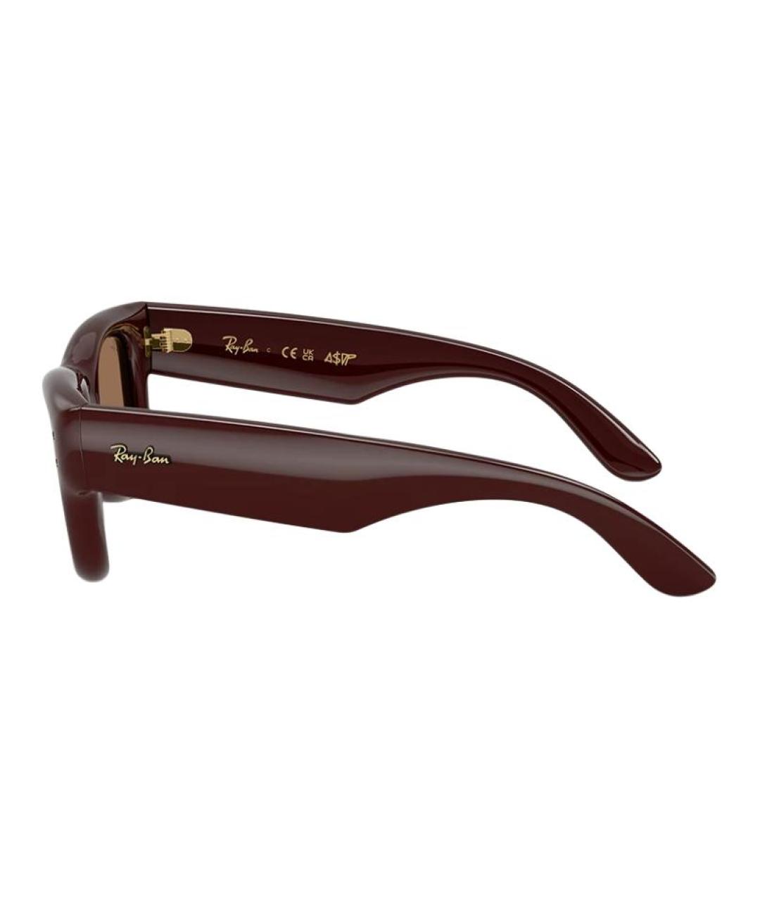 RAY BAN Коричневые пластиковые солнцезащитные очки, фото 3