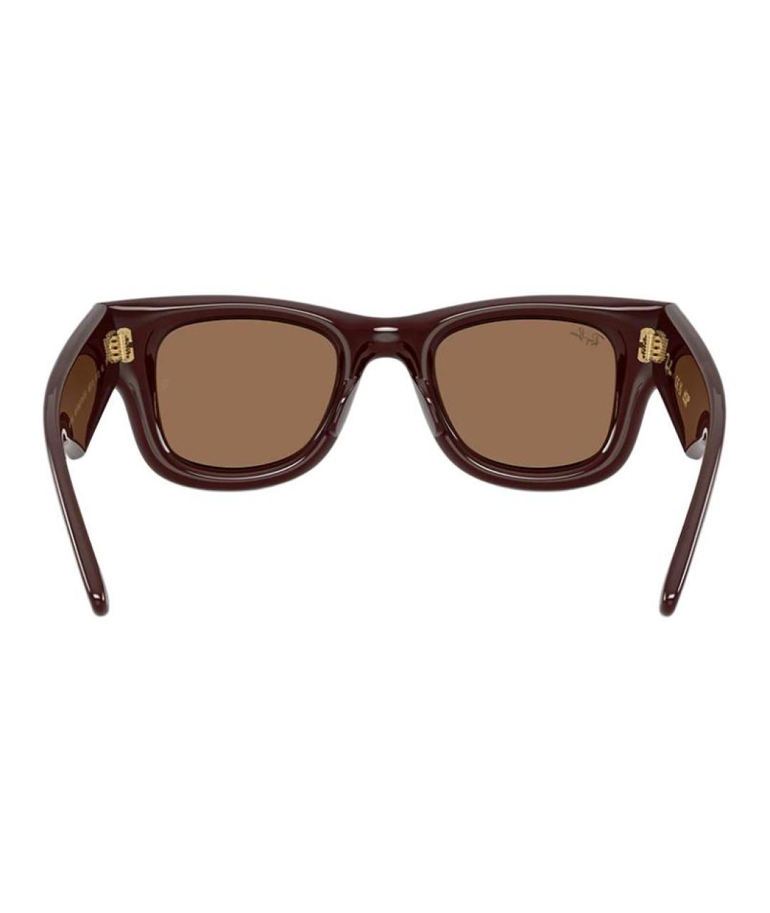 RAY BAN Коричневые пластиковые солнцезащитные очки, фото 4