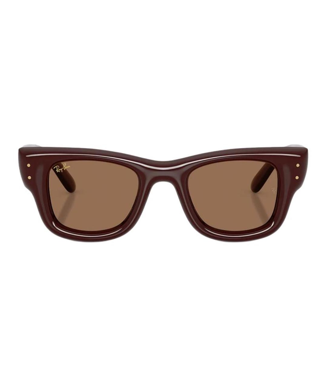 RAY BAN Коричневые пластиковые солнцезащитные очки, фото 2