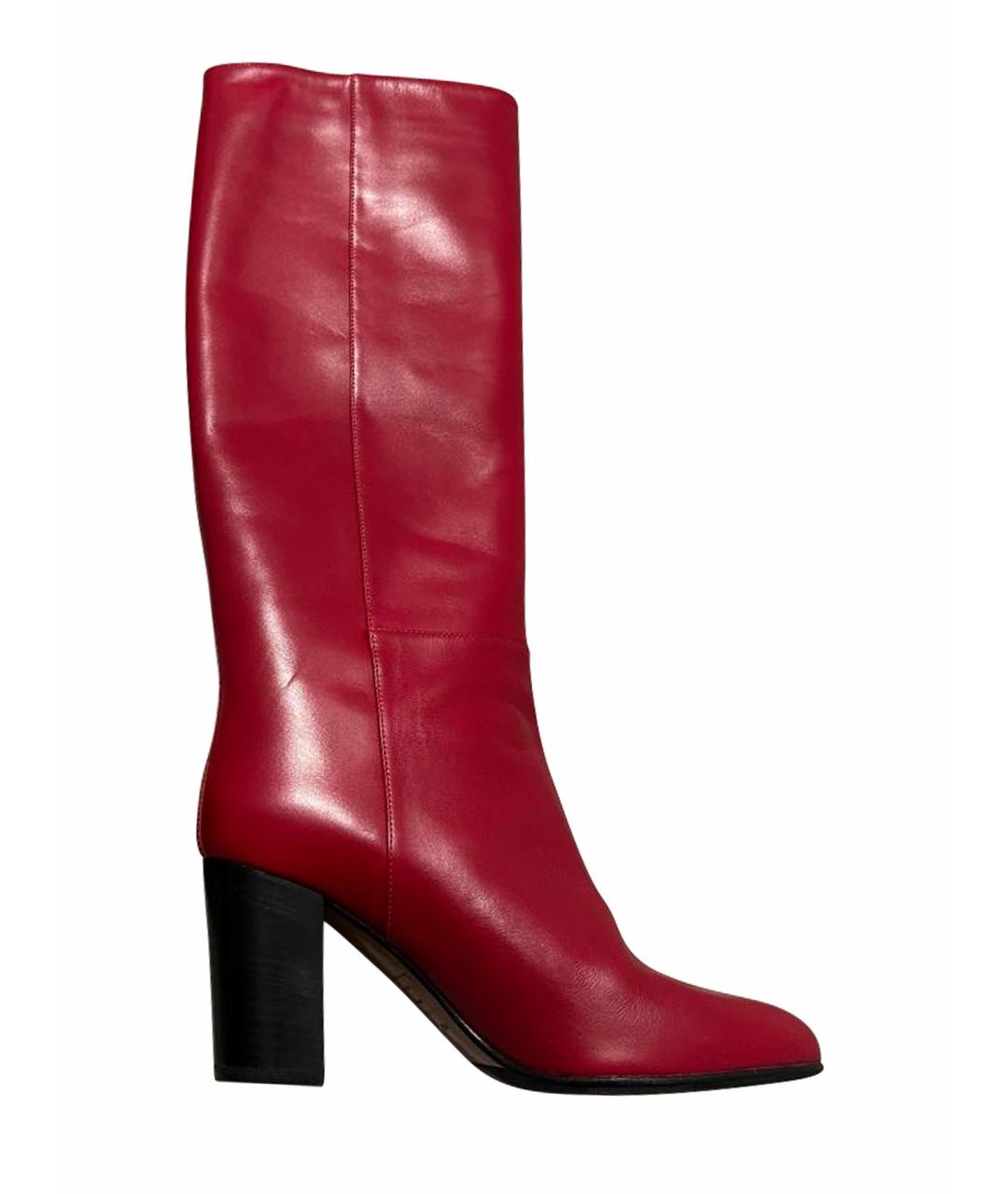 DSQUARED2 Красные кожаные сапоги, фото 9