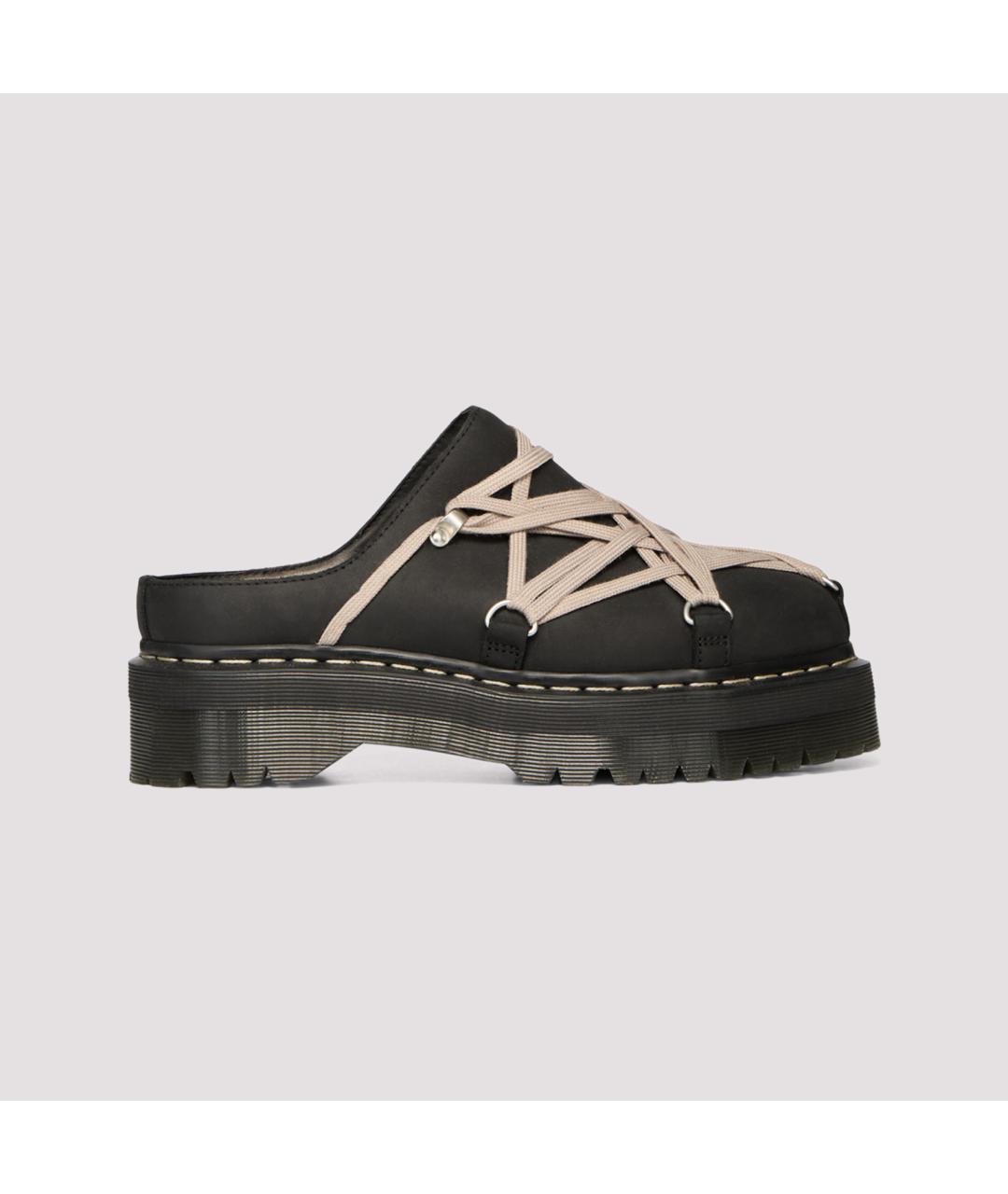 DR. MARTENS Черные кожаные сабо, фото 2