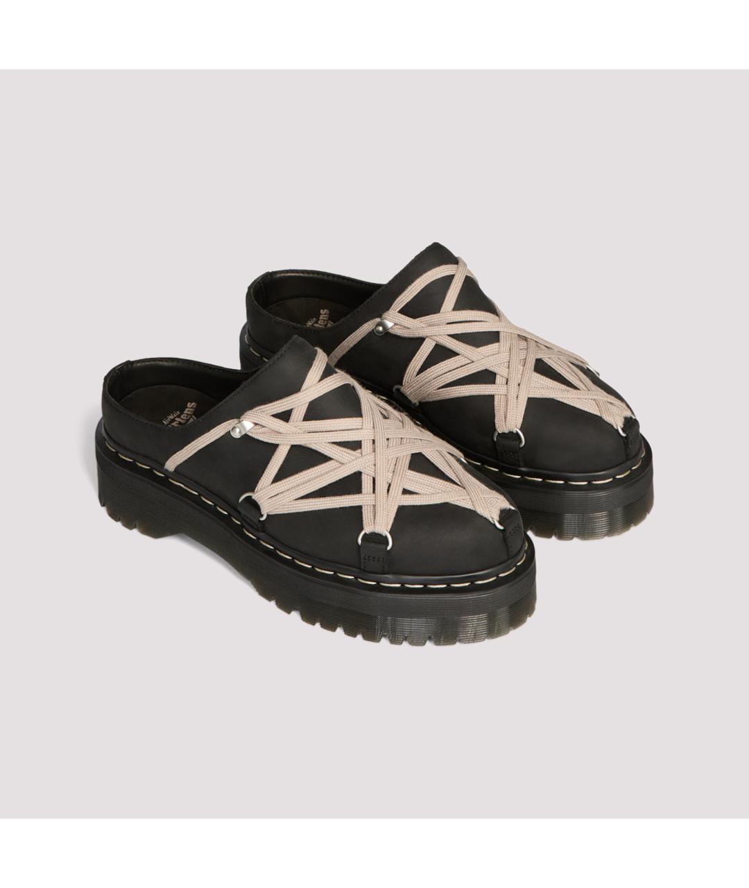 DR. MARTENS Черные кожаные сабо, фото 4