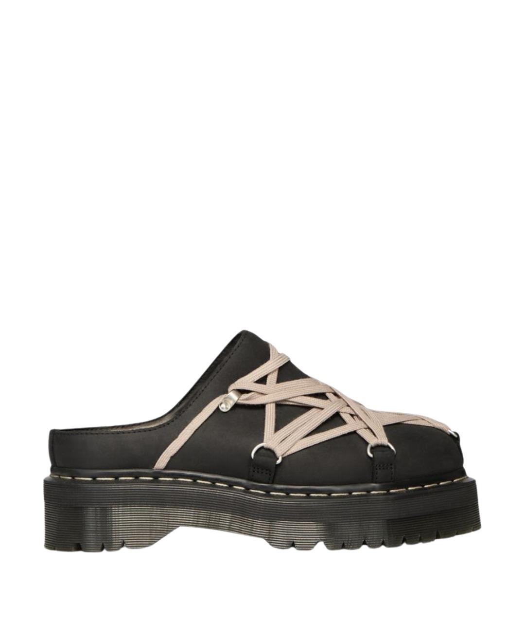 DR. MARTENS Черные кожаные сабо, фото 1