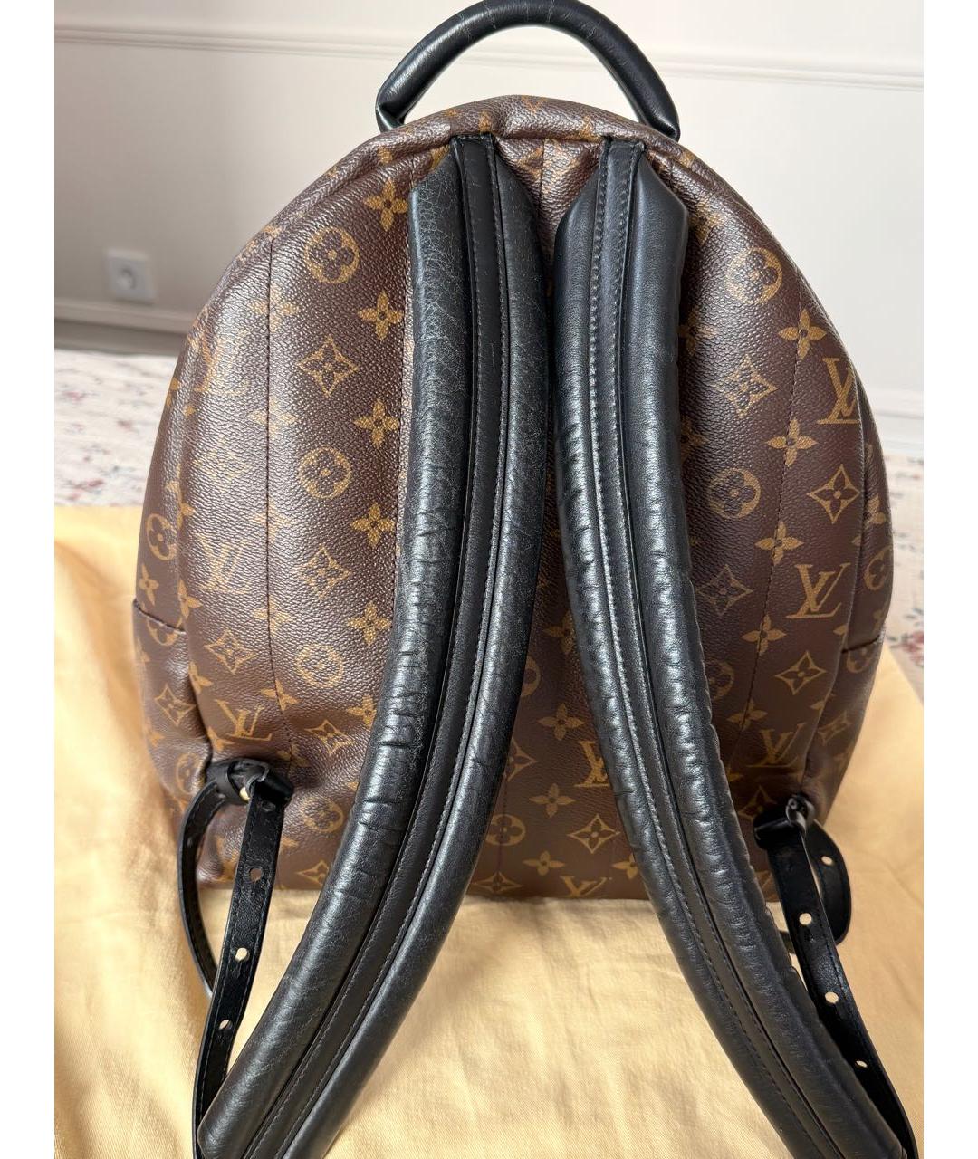 LOUIS VUITTON Коричневый хлопковый рюкзак, фото 2