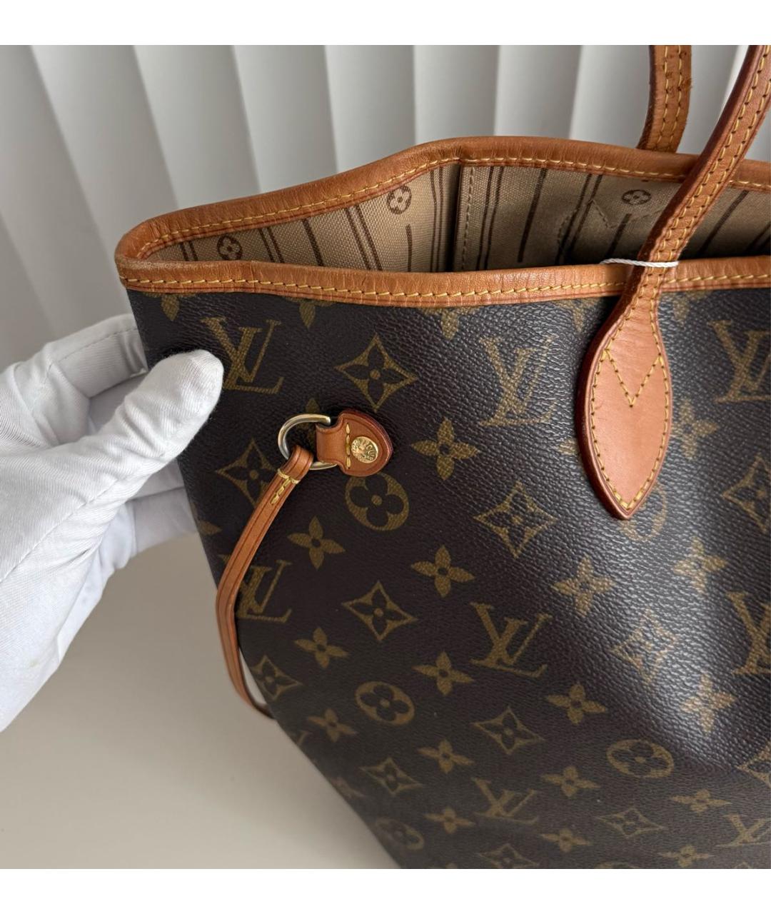 LOUIS VUITTON Коричневая сумка тоут из канвы, фото 8