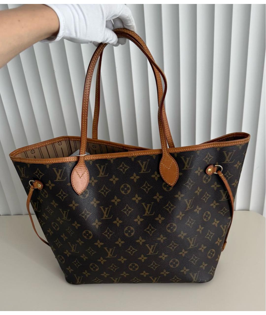 LOUIS VUITTON Коричневая сумка тоут из канвы, фото 3