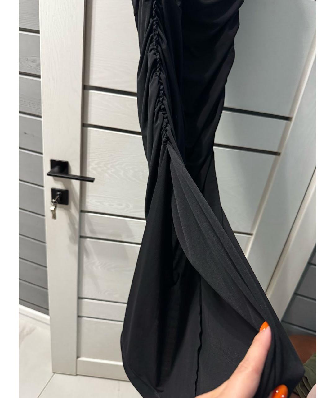 HELMUT LANG Черное полиэстеровое коктейльное платье, фото 4