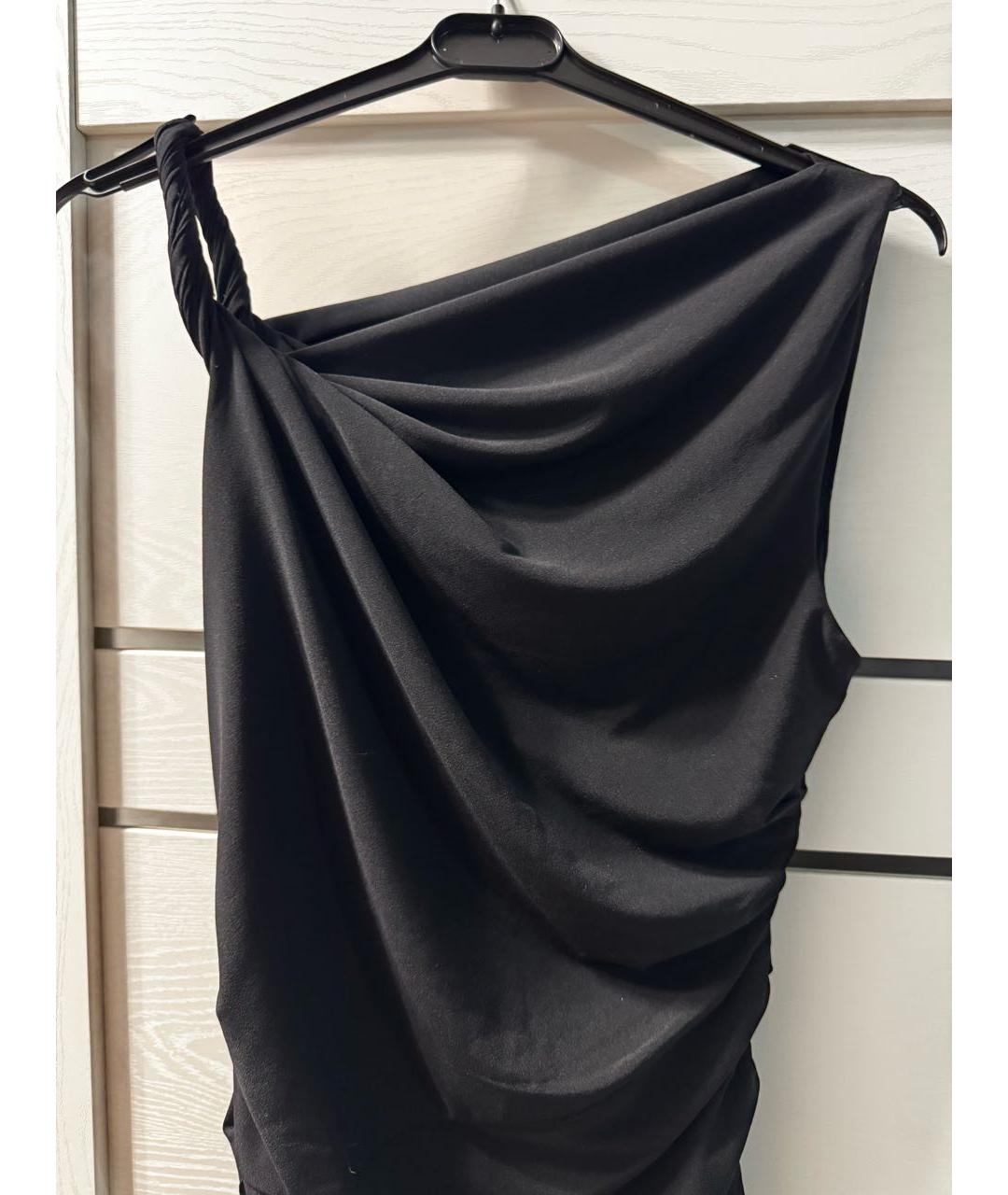HELMUT LANG Черное полиэстеровое коктейльное платье, фото 3