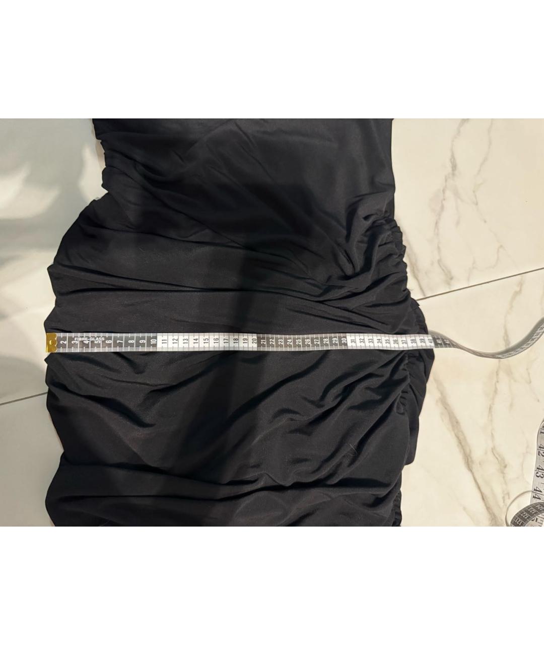 HELMUT LANG Черное полиэстеровое коктейльное платье, фото 7