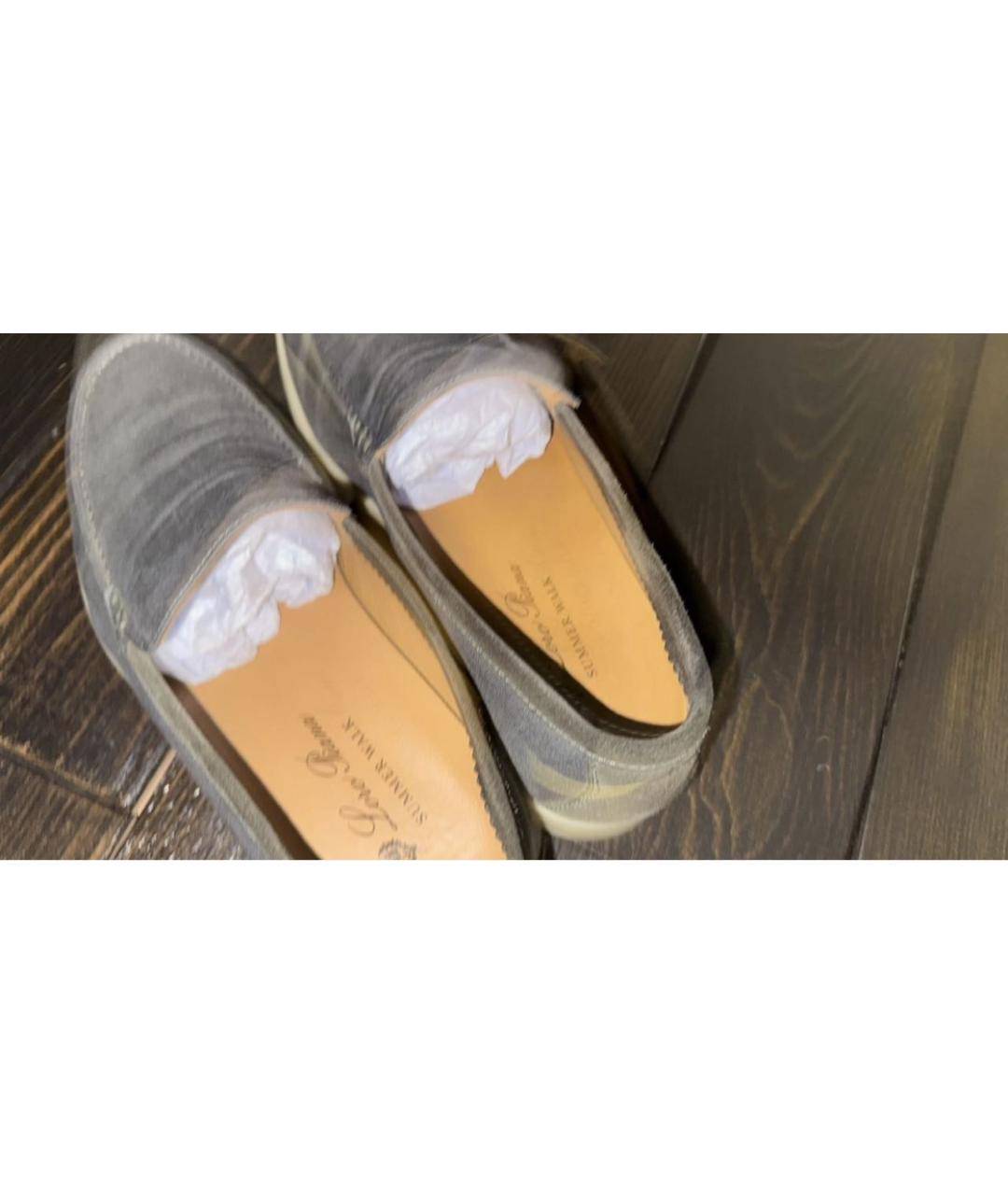 LORO PIANA Антрацитовые текстильные лоферы, фото 3