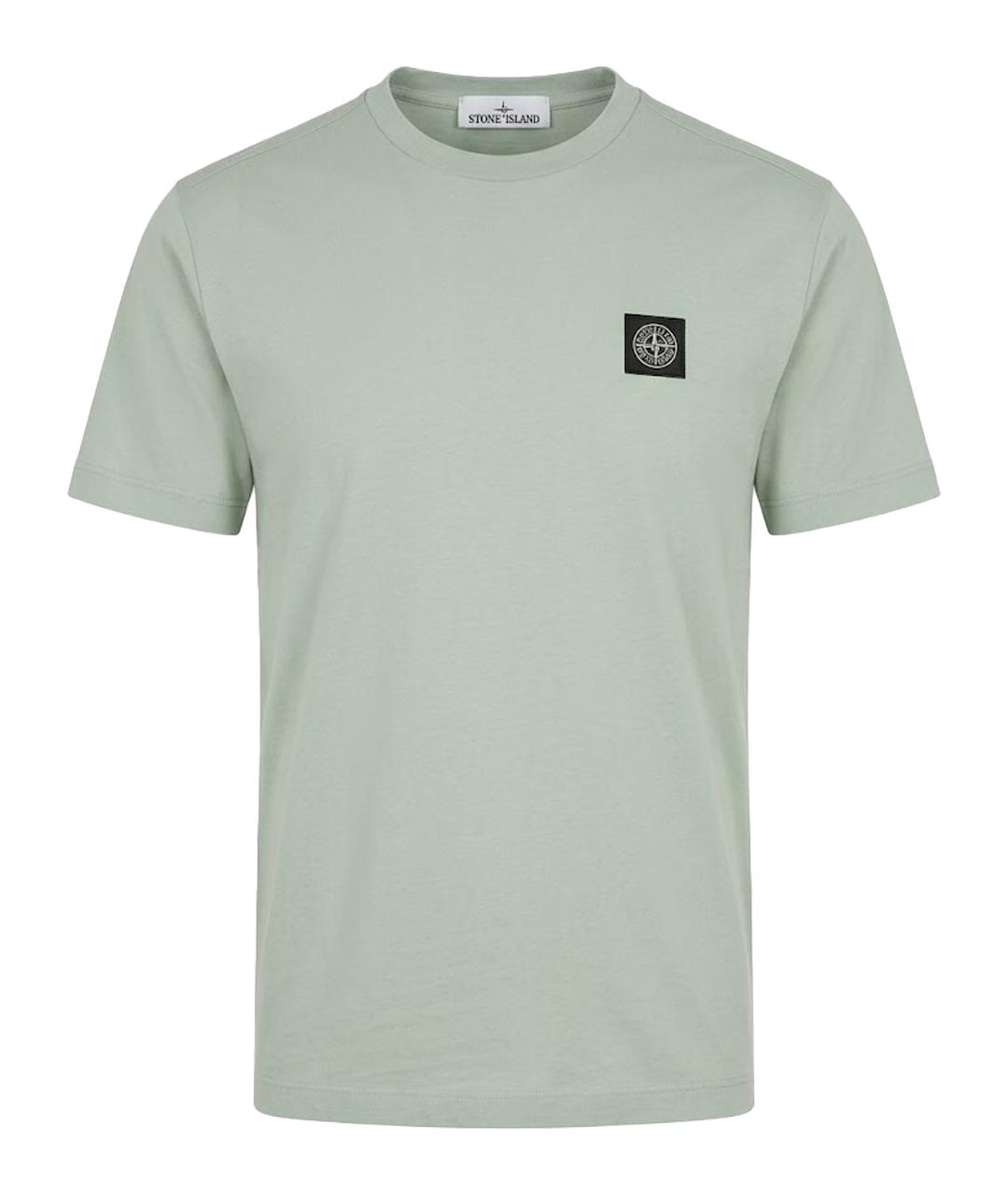 STONE ISLAND Зеленая хлопковая футболка, фото 1