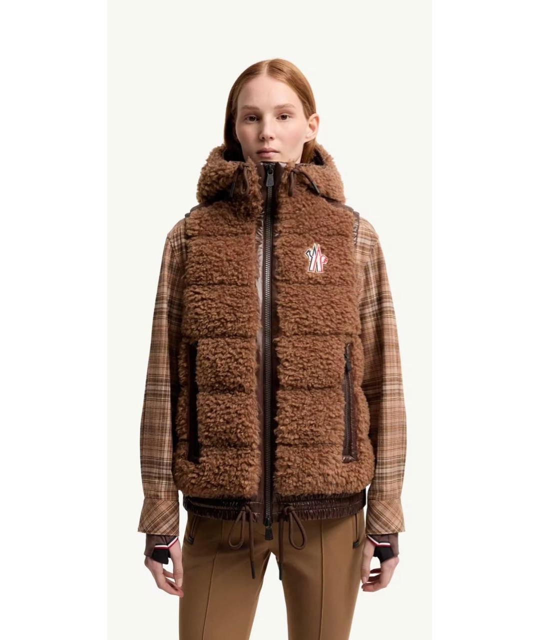 MONCLER Коричневый жилет, фото 2