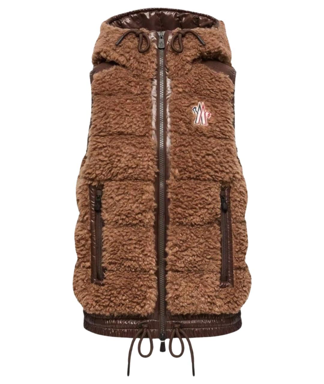 MONCLER Коричневый жилет, фото 1