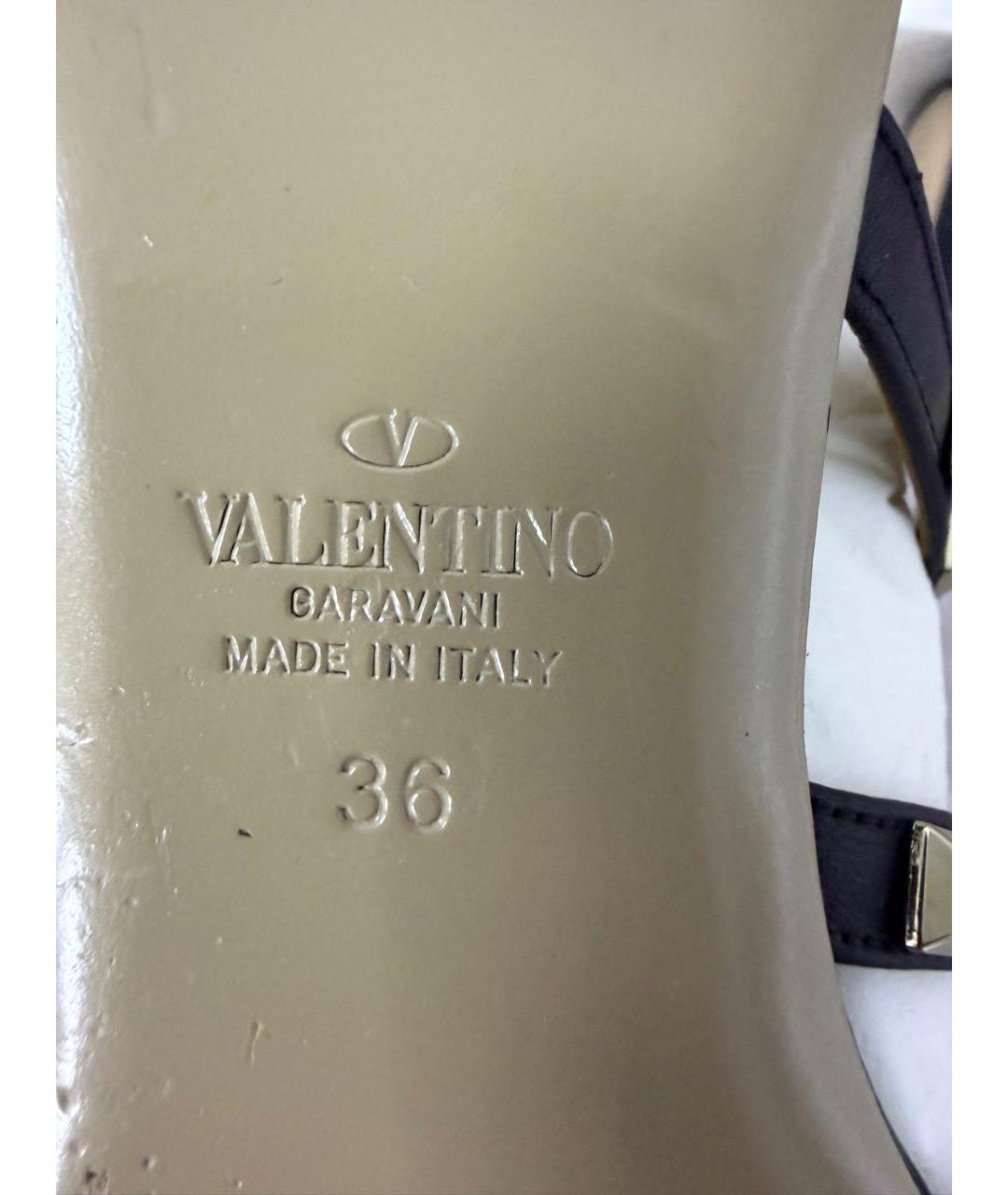 VALENTINO Черные кожаные мюли, фото 5