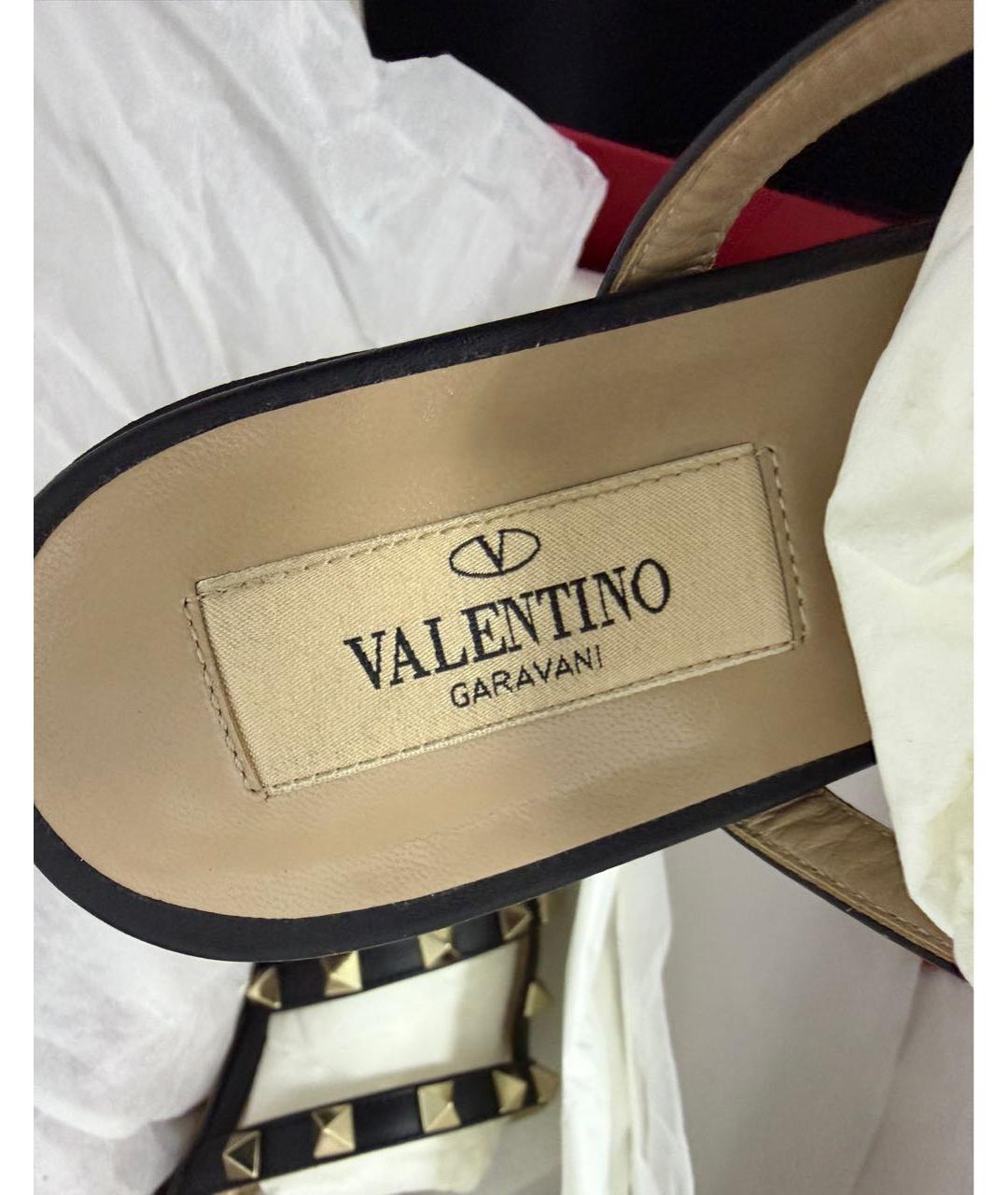 VALENTINO Черные кожаные мюли, фото 4