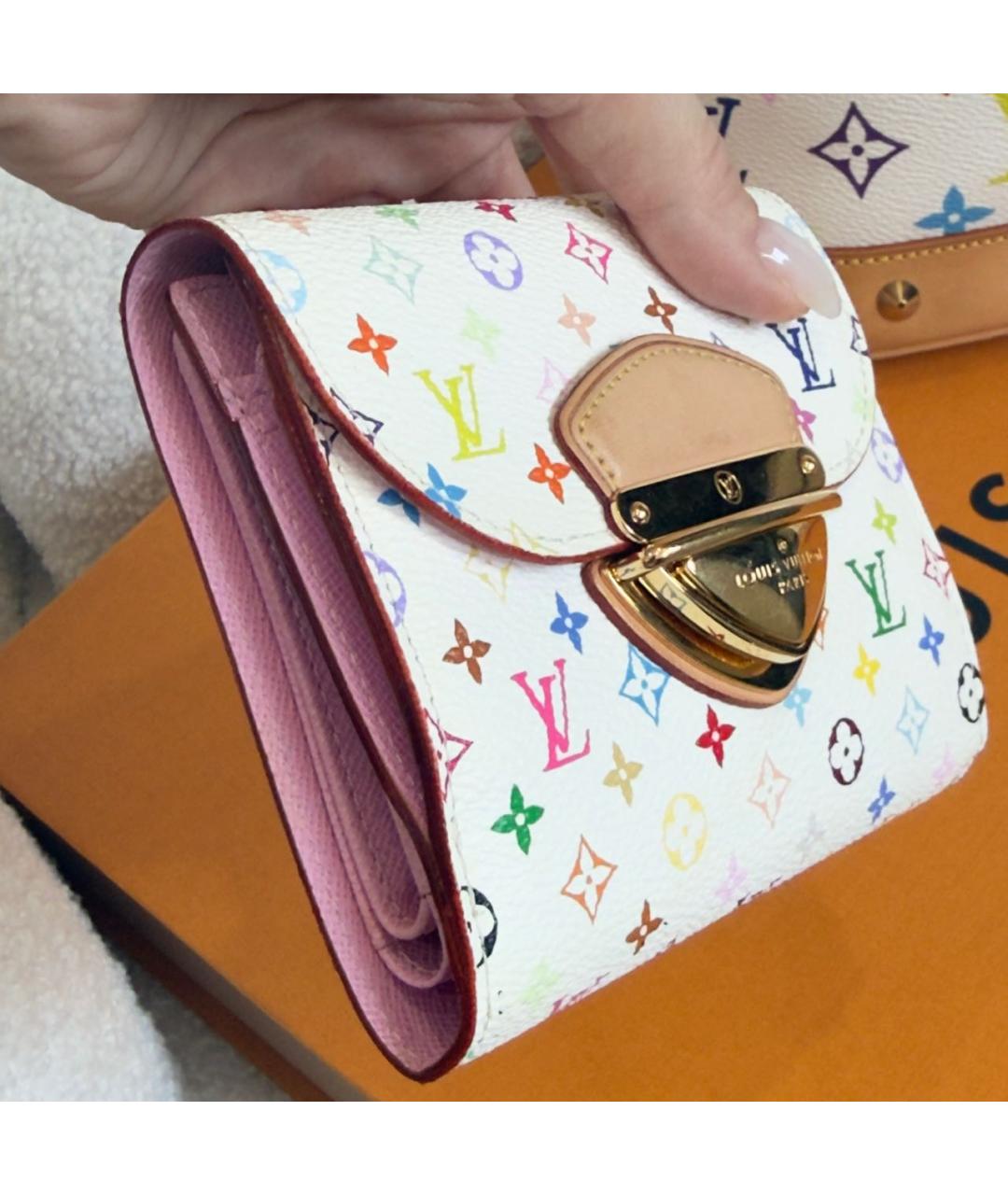 LOUIS VUITTON Белый кожаный кошелек, фото 8