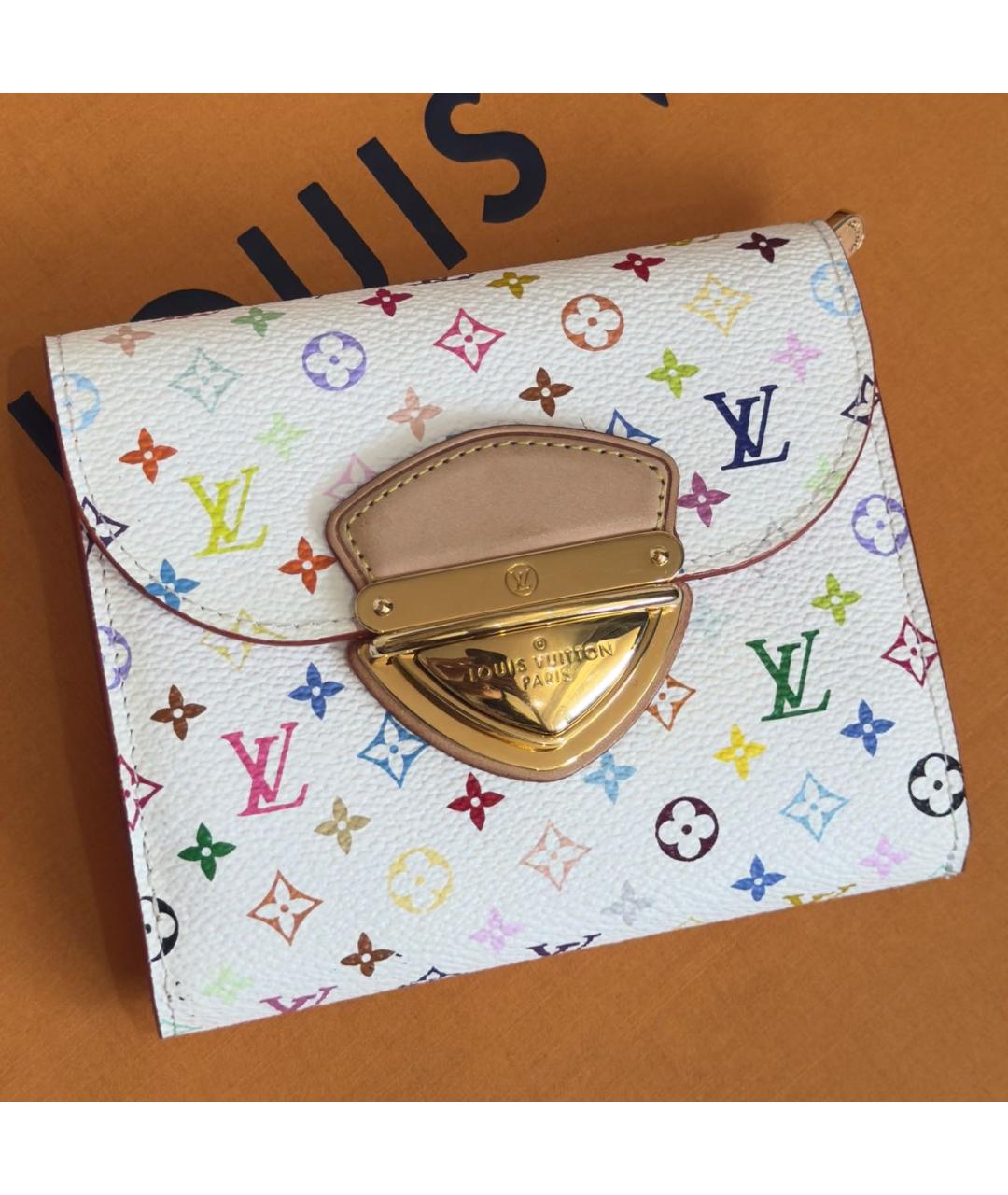 LOUIS VUITTON Белый кожаный кошелек, фото 2