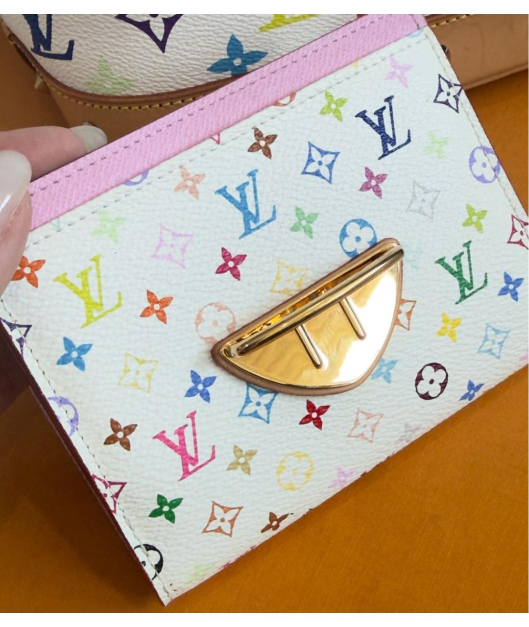 LOUIS VUITTON Белый кожаный кошелек, фото 5