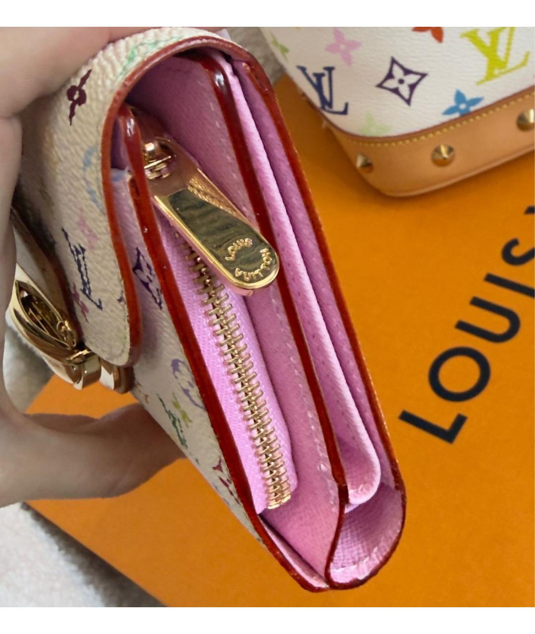 LOUIS VUITTON Белый кожаный кошелек, фото 6