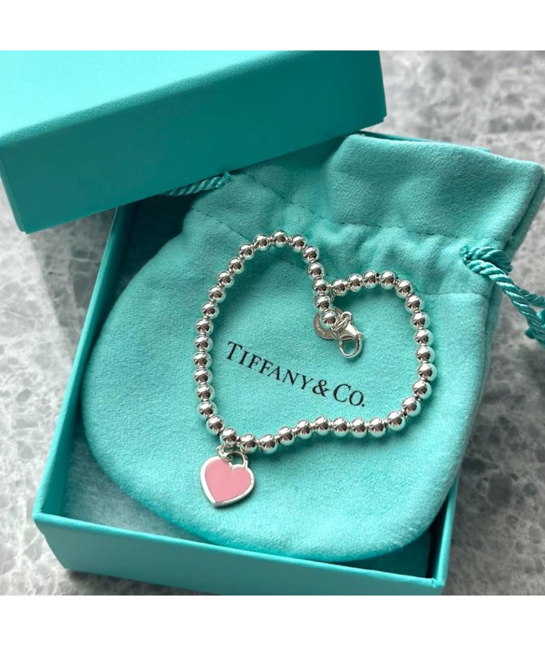 TIFFANY&CO Розовый серебряный браслет, фото 3