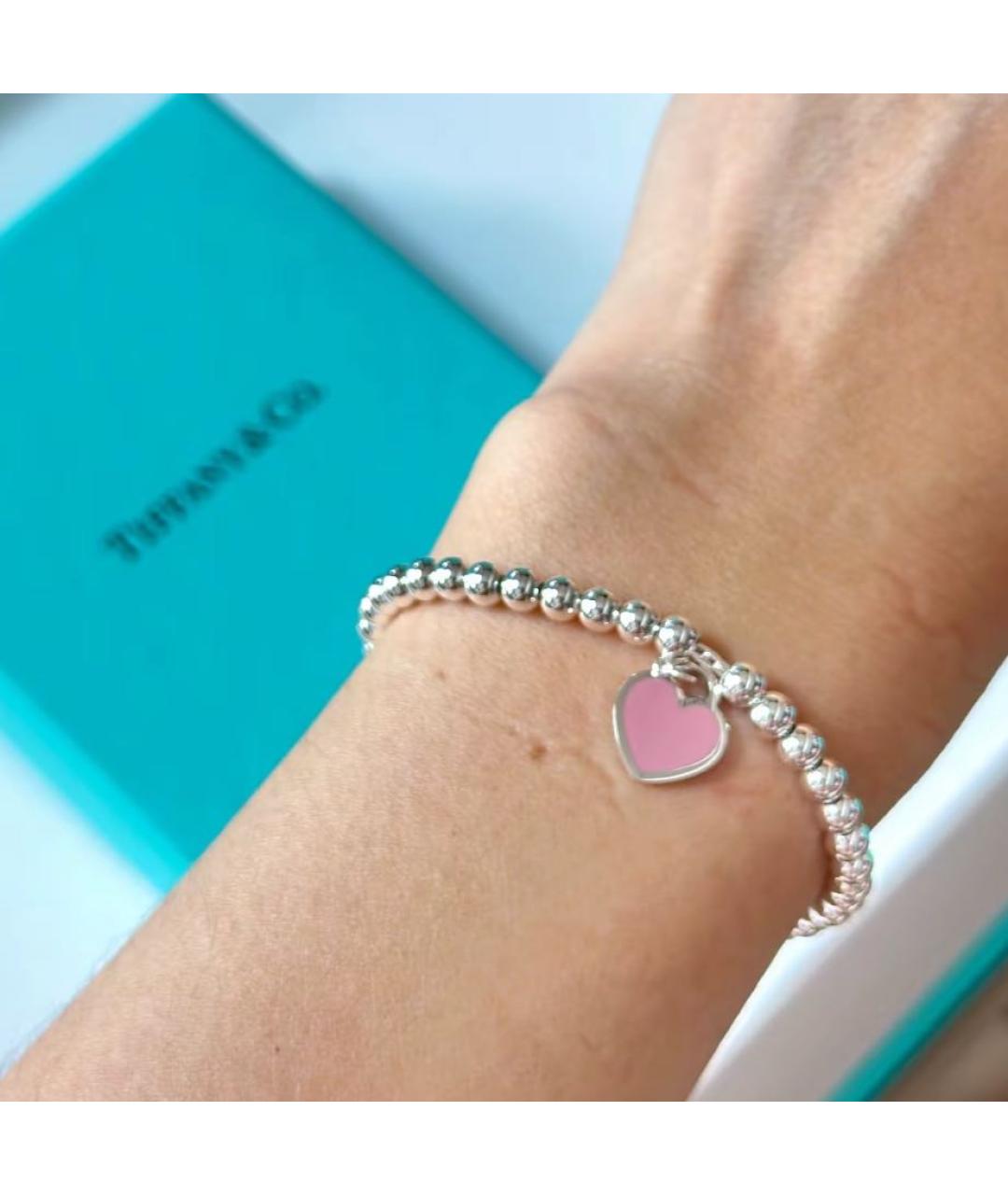 TIFFANY&CO Розовый серебряный браслет, фото 4
