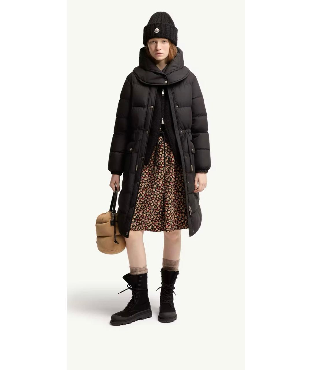 MONCLER Черный пуховик, фото 2