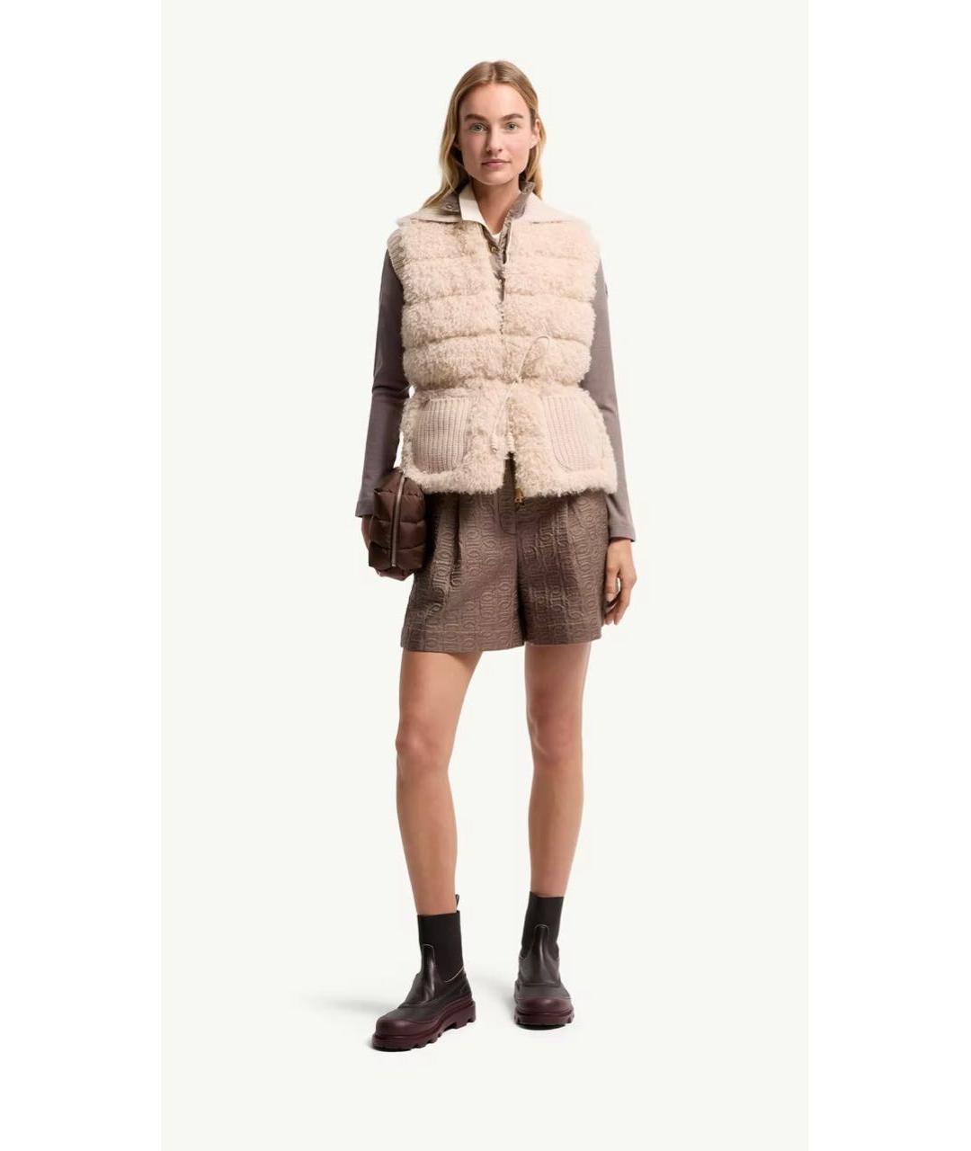 MONCLER Бежевый жилет, фото 4