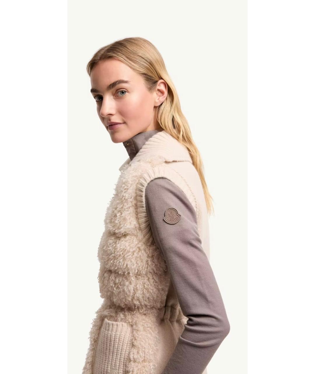 MONCLER Бежевый жилет, фото 5