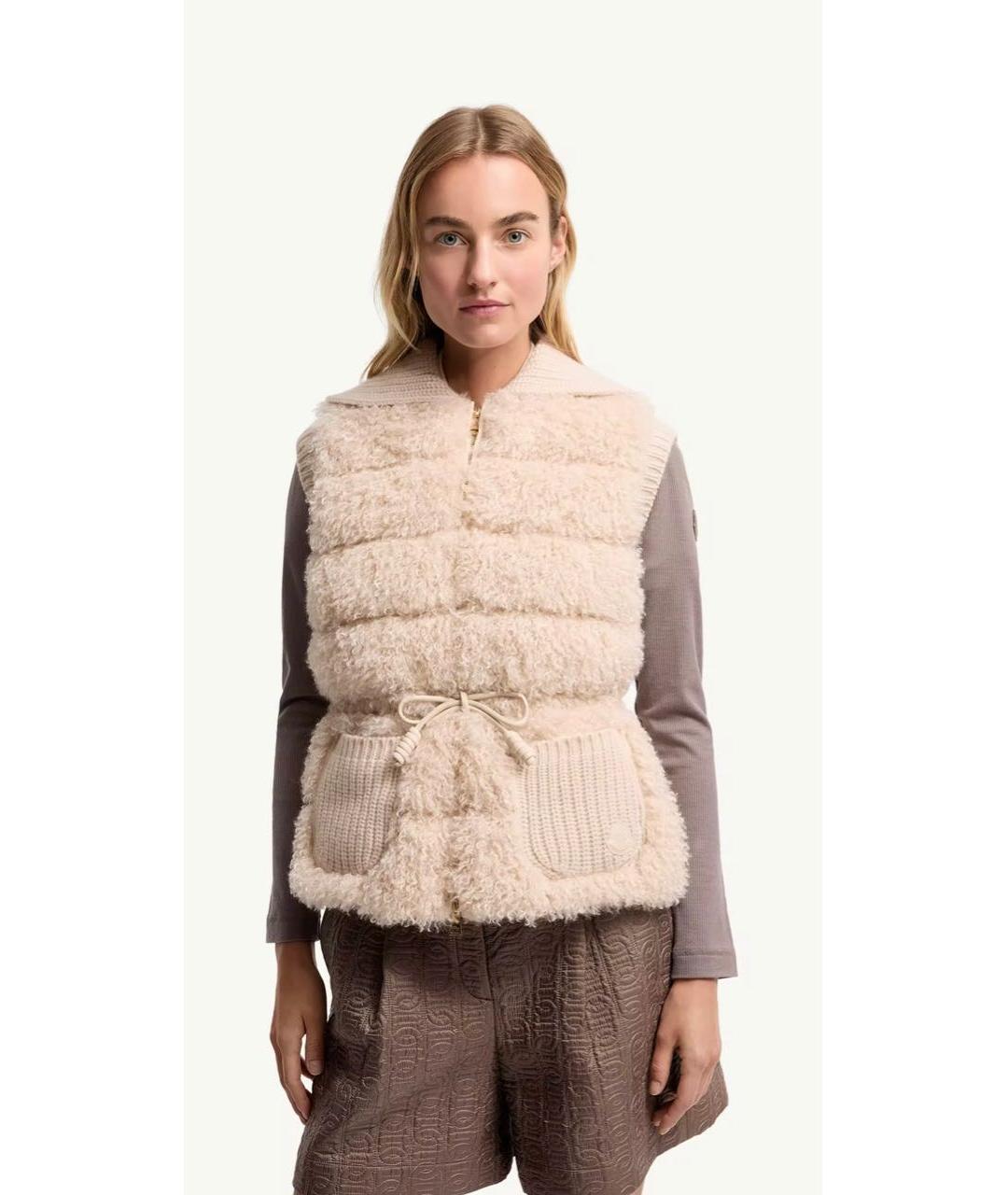 MONCLER Бежевый жилет, фото 2