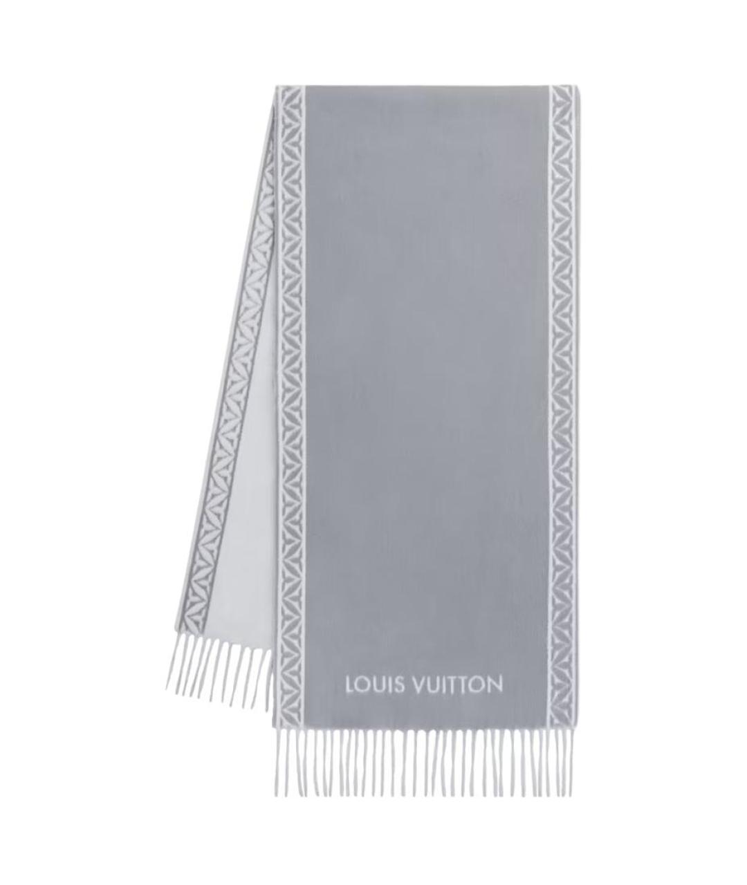 LOUIS VUITTON Серый кашемировый шарф, фото 1