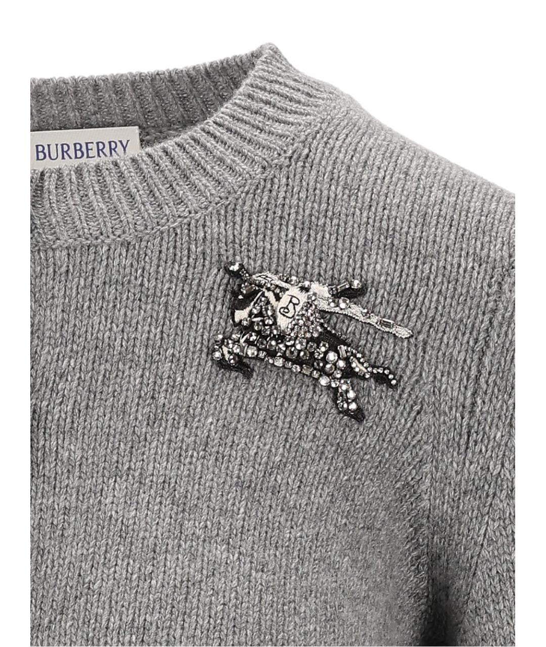 BURBERRY Серый шерстяной кардиган, фото 3