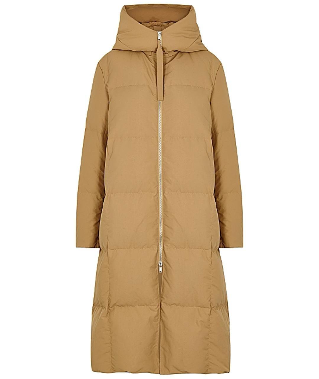 JIL SANDER Бежевый полиэстеровый пуховик, фото 9