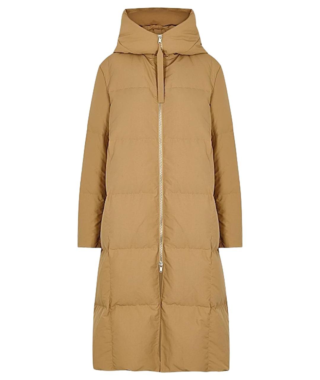 JIL SANDER Бежевый полиэстеровый пуховик, фото 1