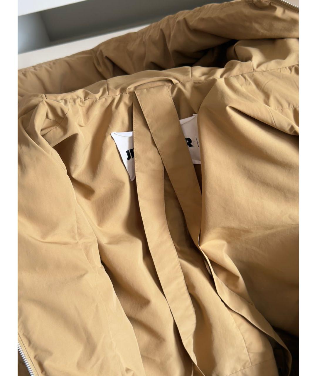 JIL SANDER Бежевый полиэстеровый пуховик, фото 8