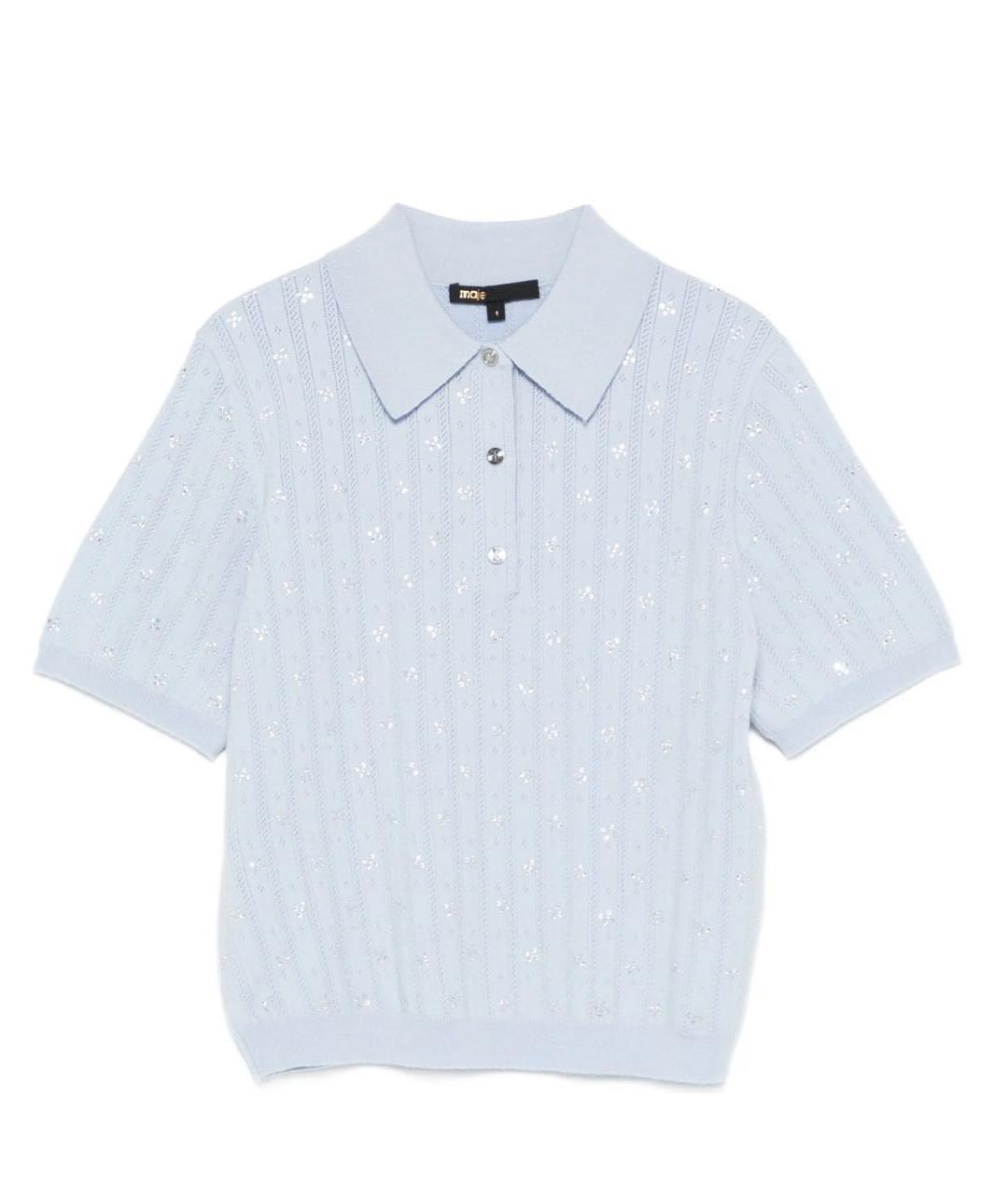 MAJE Голубой шерстяной джемпер / свитер, фото 9