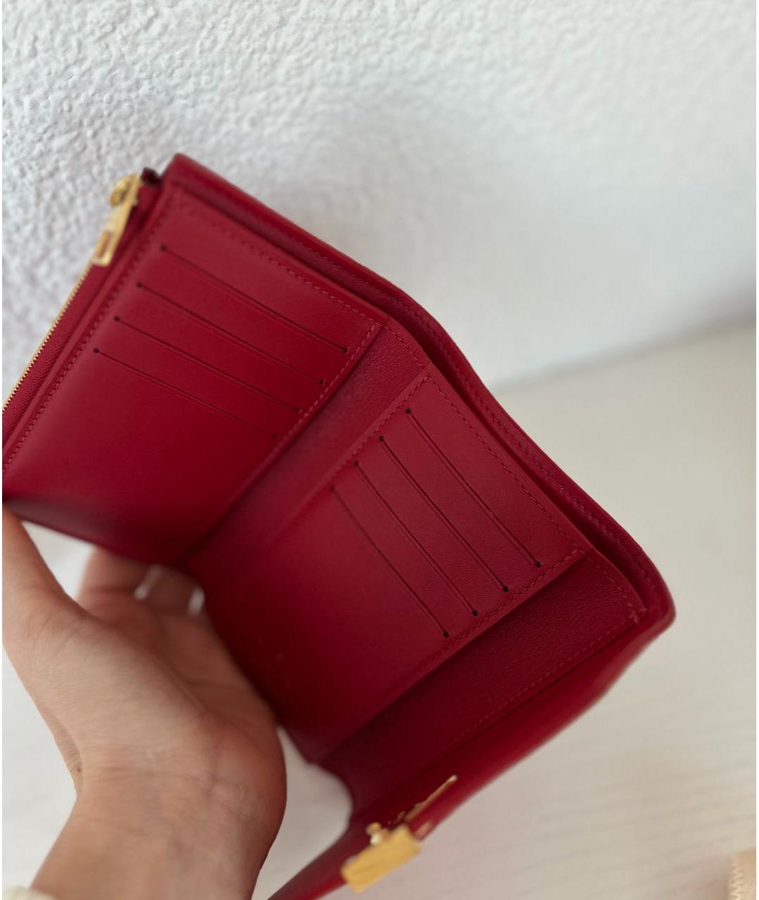 LOUIS VUITTON Красный кожаный кошелек, фото 4