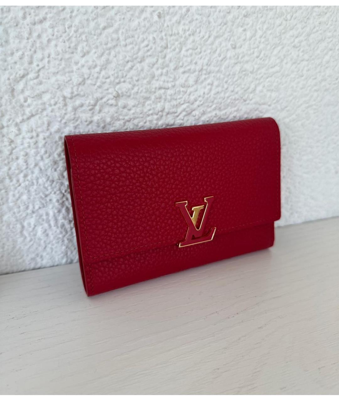 LOUIS VUITTON Красный кожаный кошелек, фото 2