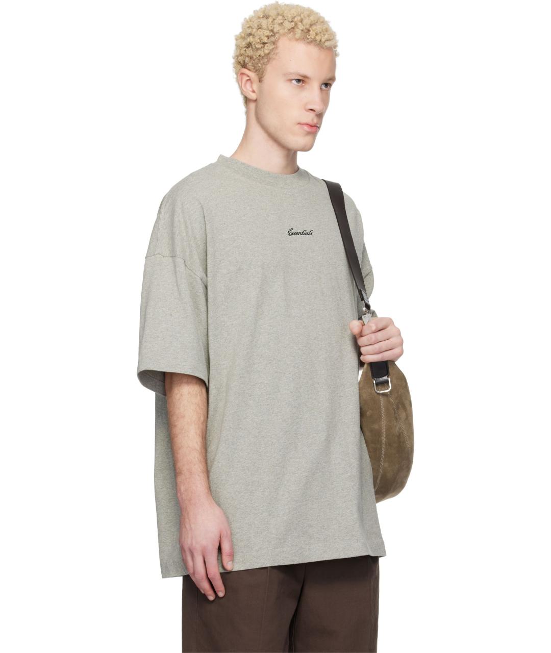 FEAR OF GOD ESSENTIALS Серая хлопковая футболка, фото 3