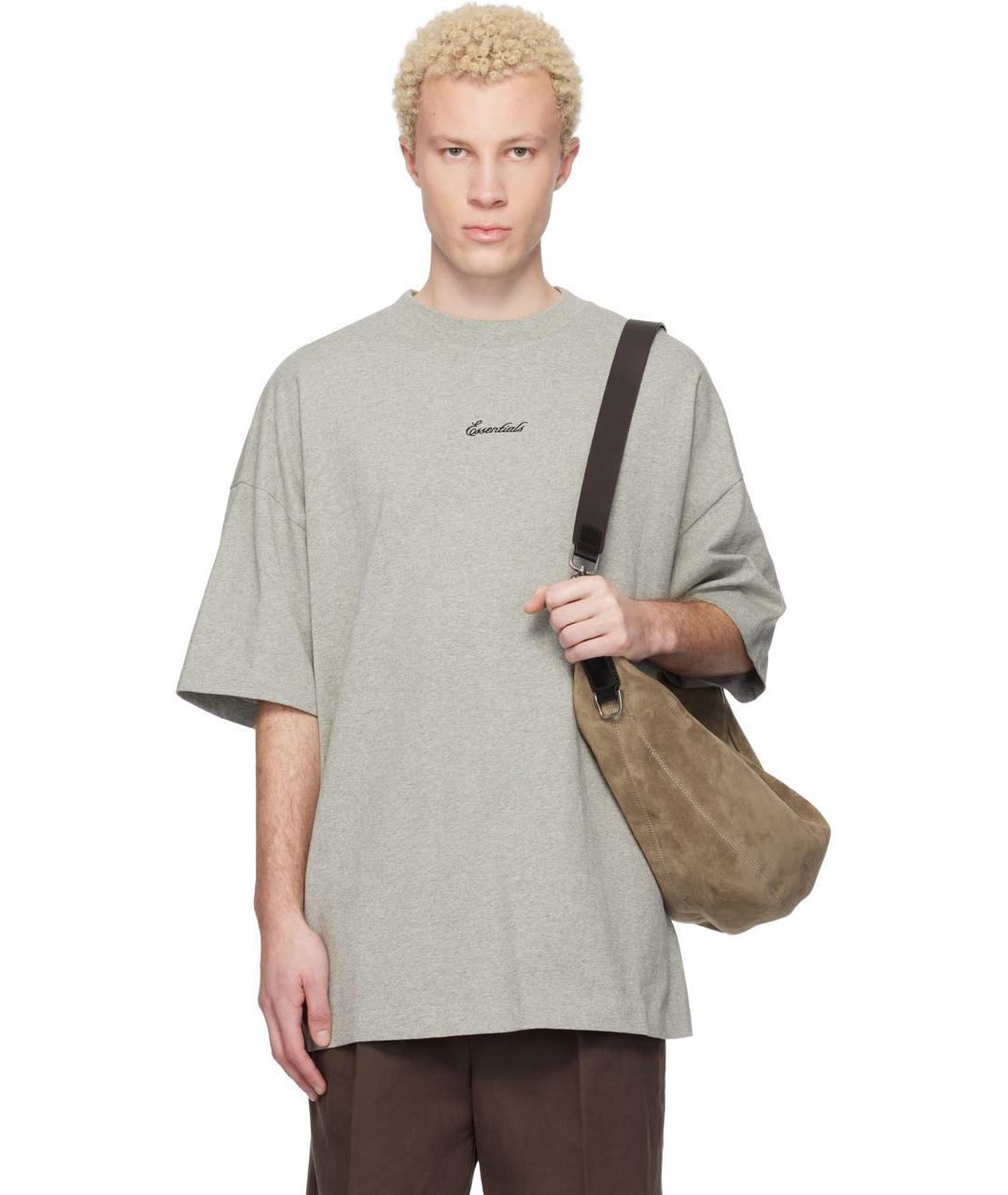 FEAR OF GOD ESSENTIALS Серая хлопковая футболка, фото 2