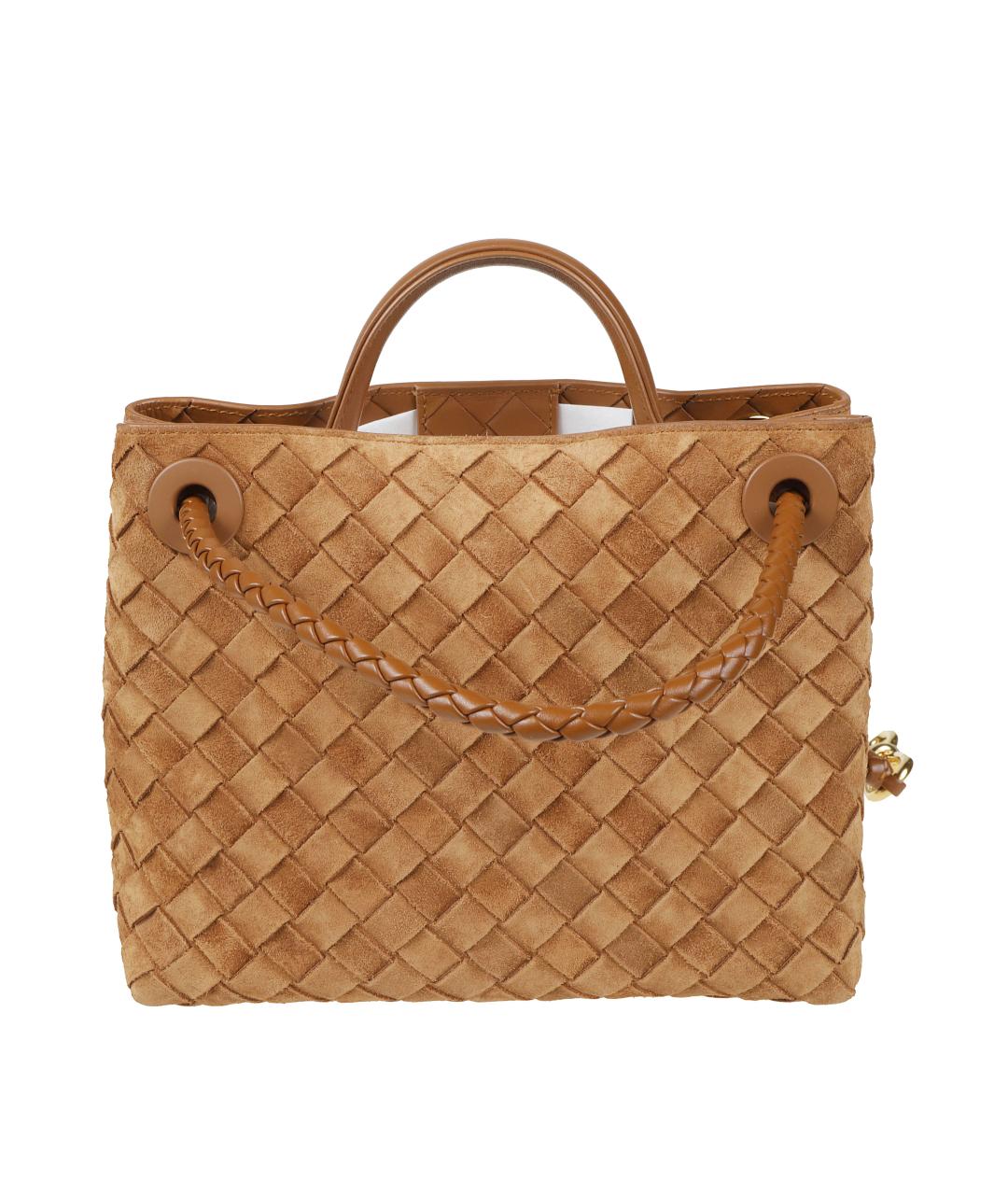 BOTTEGA VENETA Коричневая замшевая сумка тоут, фото 2