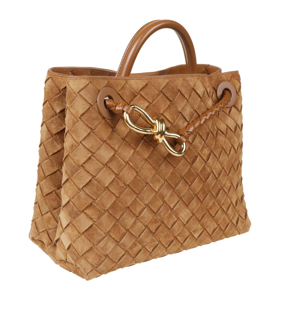BOTTEGA VENETA Коричневая замшевая сумка тоут, фото 3