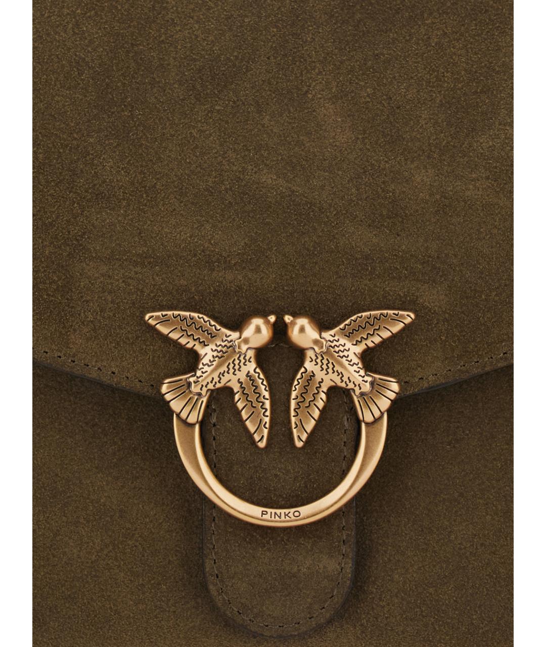 PINKO Зеленая замшевая сумка через плечо, фото 3
