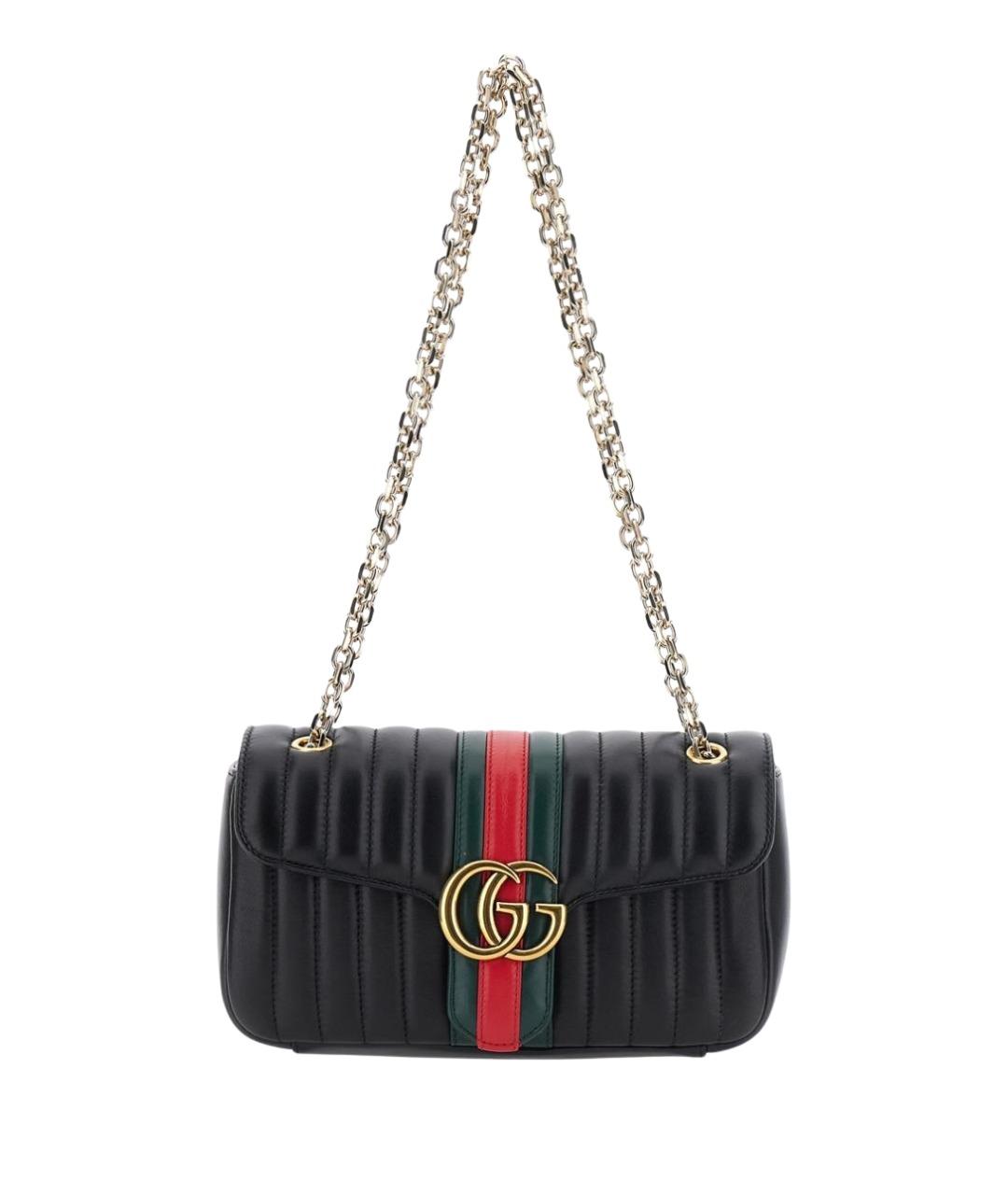 GUCCI Черная кожаная сумка через плечо, фото 1