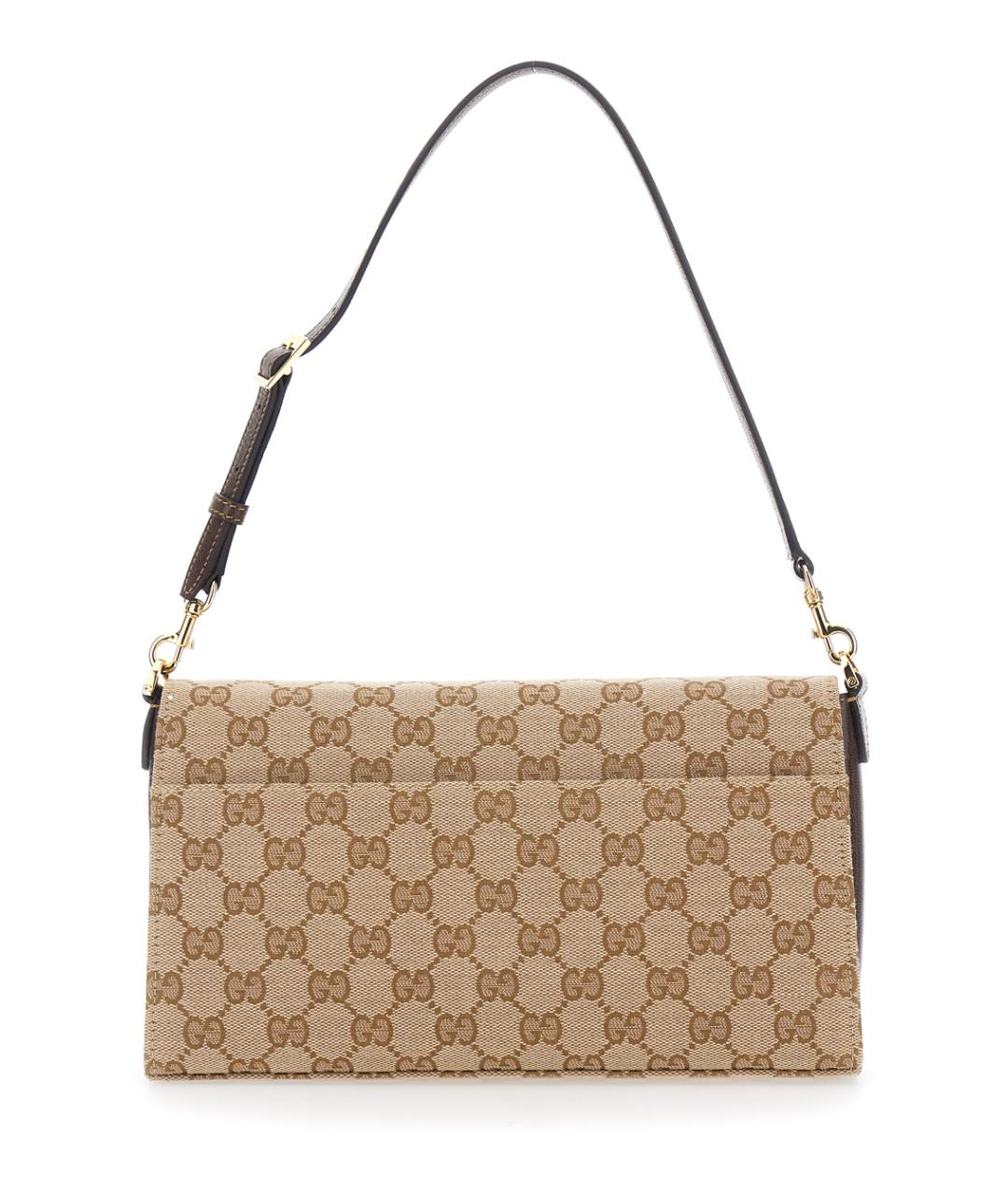 GUCCI Бежевая сумка через плечо из канвы, фото 2