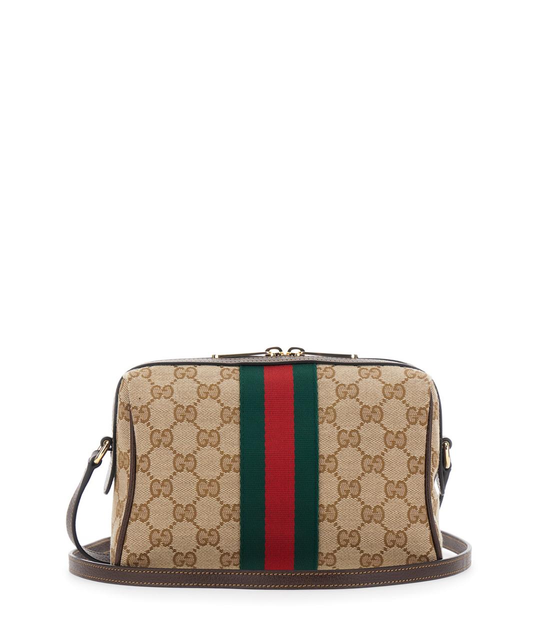 GUCCI Бежевая сумка через плечо из канвы, фото 2
