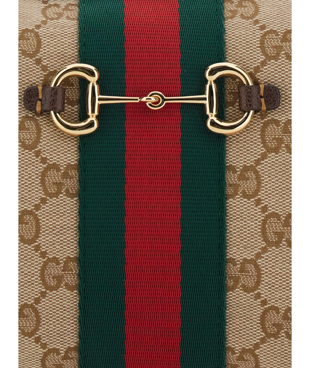 GUCCI Бежевая сумка через плечо из канвы, фото 3